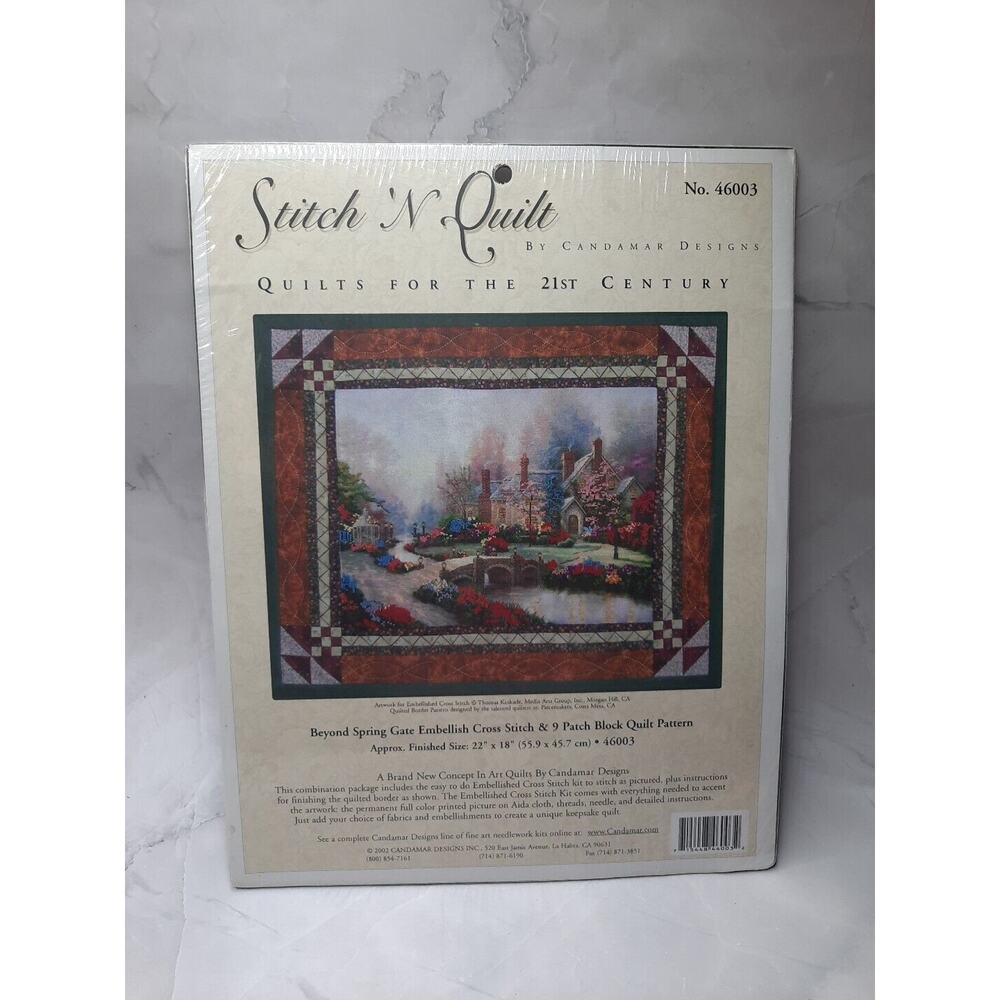 Candamar Stitch 'N Quilt Beyond Spring Gate Embellish Cross Stitch Quilt Pattern